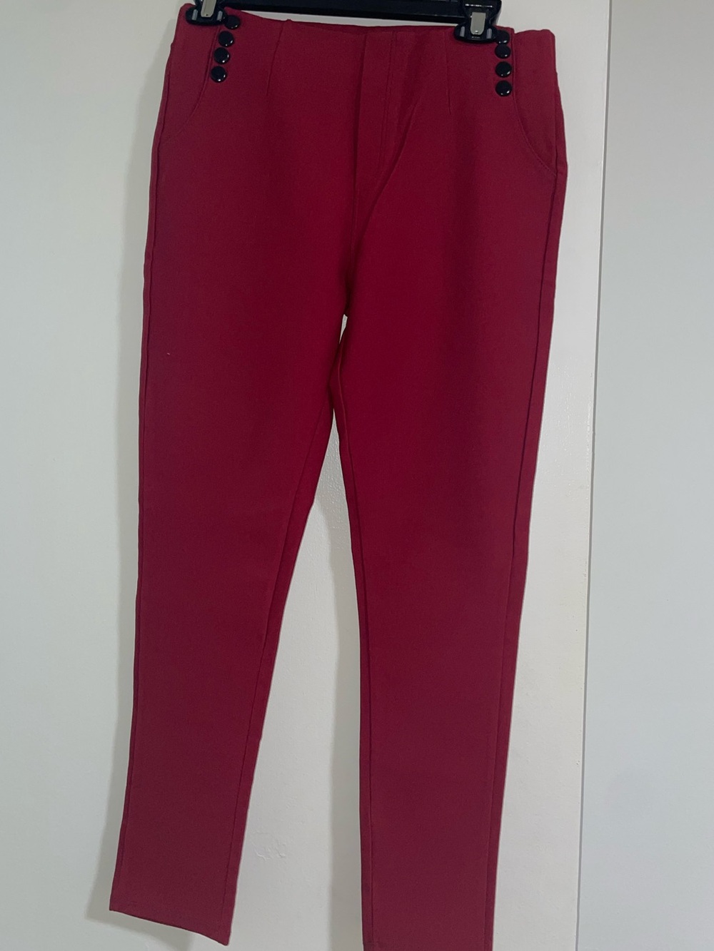 Tailored Burgundy Ankle Ponte Pants
